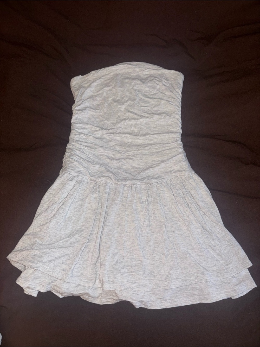 Garage Light Gray Strapless Mini Dress